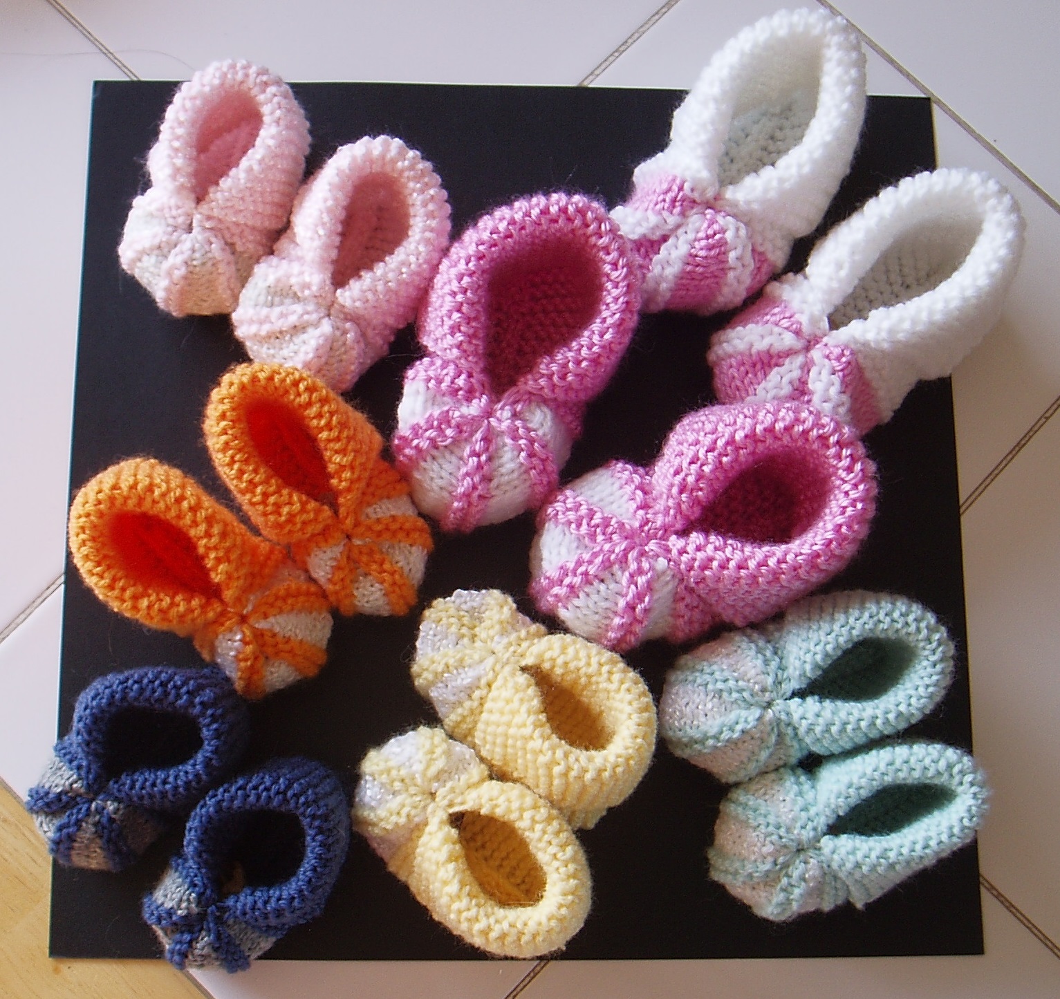 Hand knit baby booties