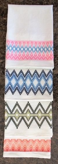 Huck toweling four designs