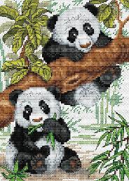 Pandas cross-stitch kit